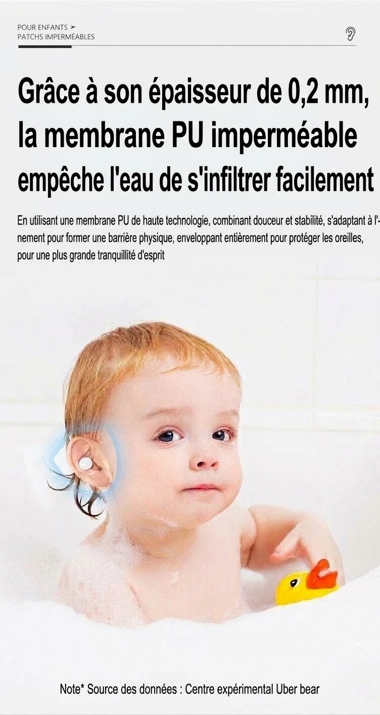 Cache-oreilles étanches pour bébé, pour la natation et le bain, protecteurs d'oreilles en silicone hypoallergénique (paquet de 20)