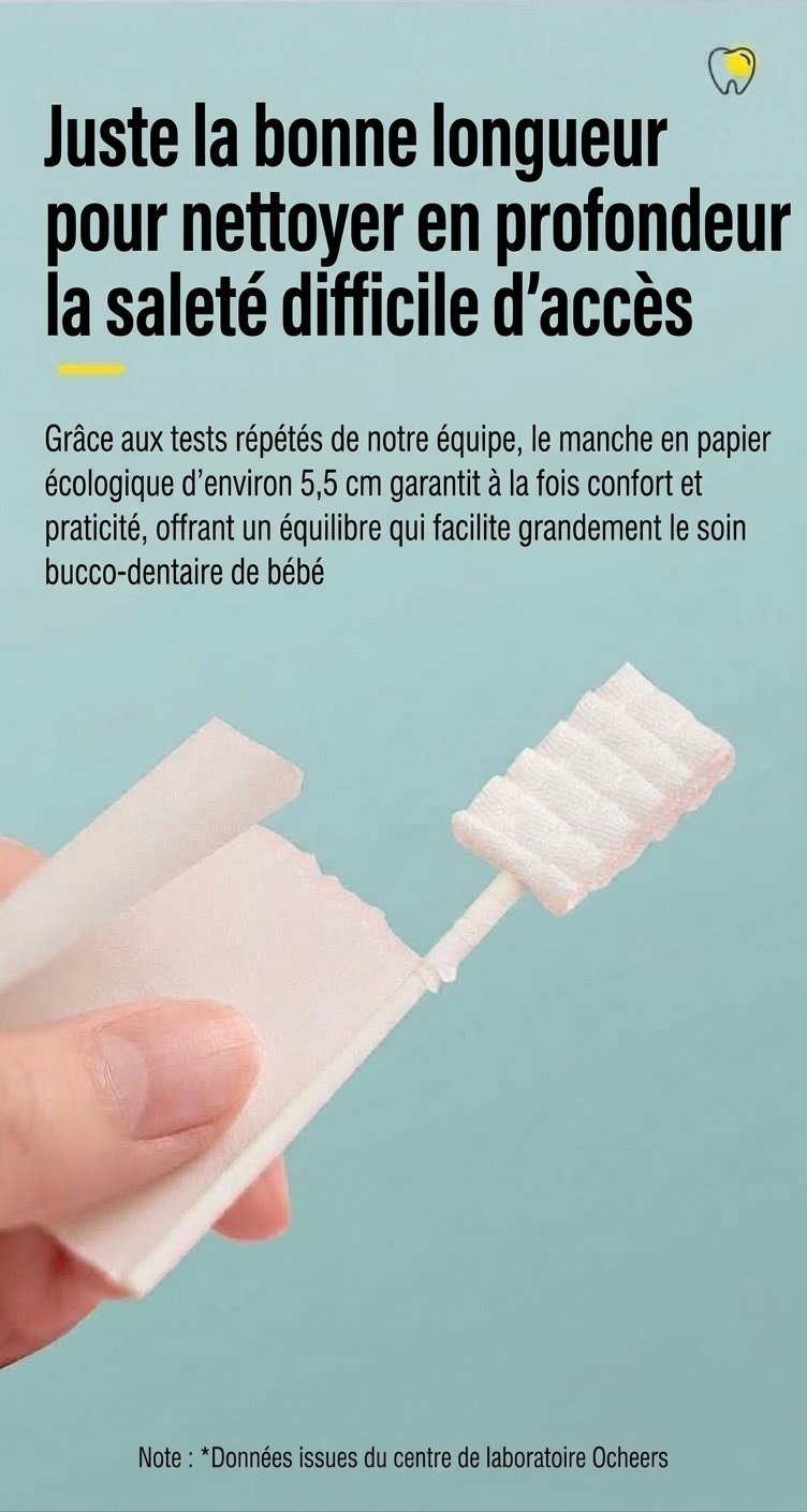 Lingettes nettoyantes pour l'hygiène buccale des bébés, bâtonnets nettoyants pour la langue et les gencives des nourrissons emballés individuellement