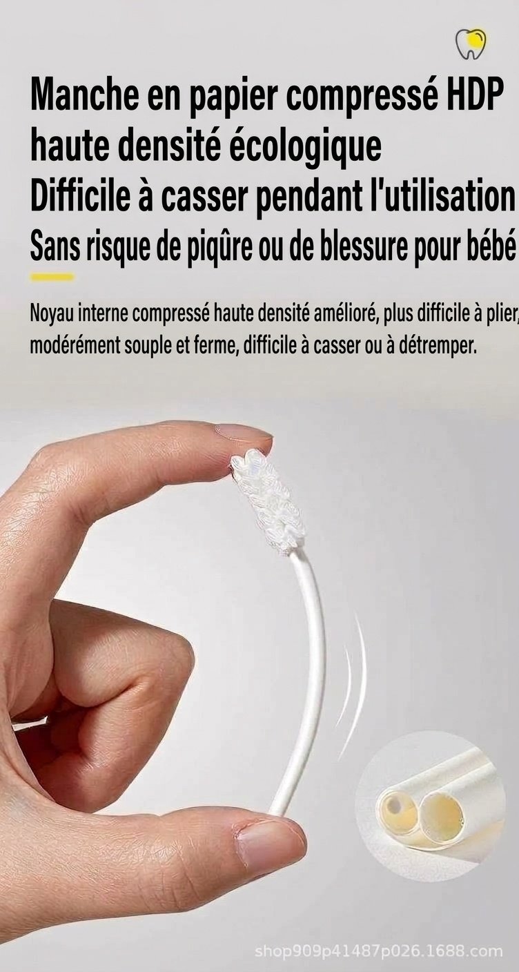 Lingettes nettoyantes pour l'hygiène buccale des bébés, bâtonnets nettoyants pour la langue et les gencives des nourrissons emballés individuellement