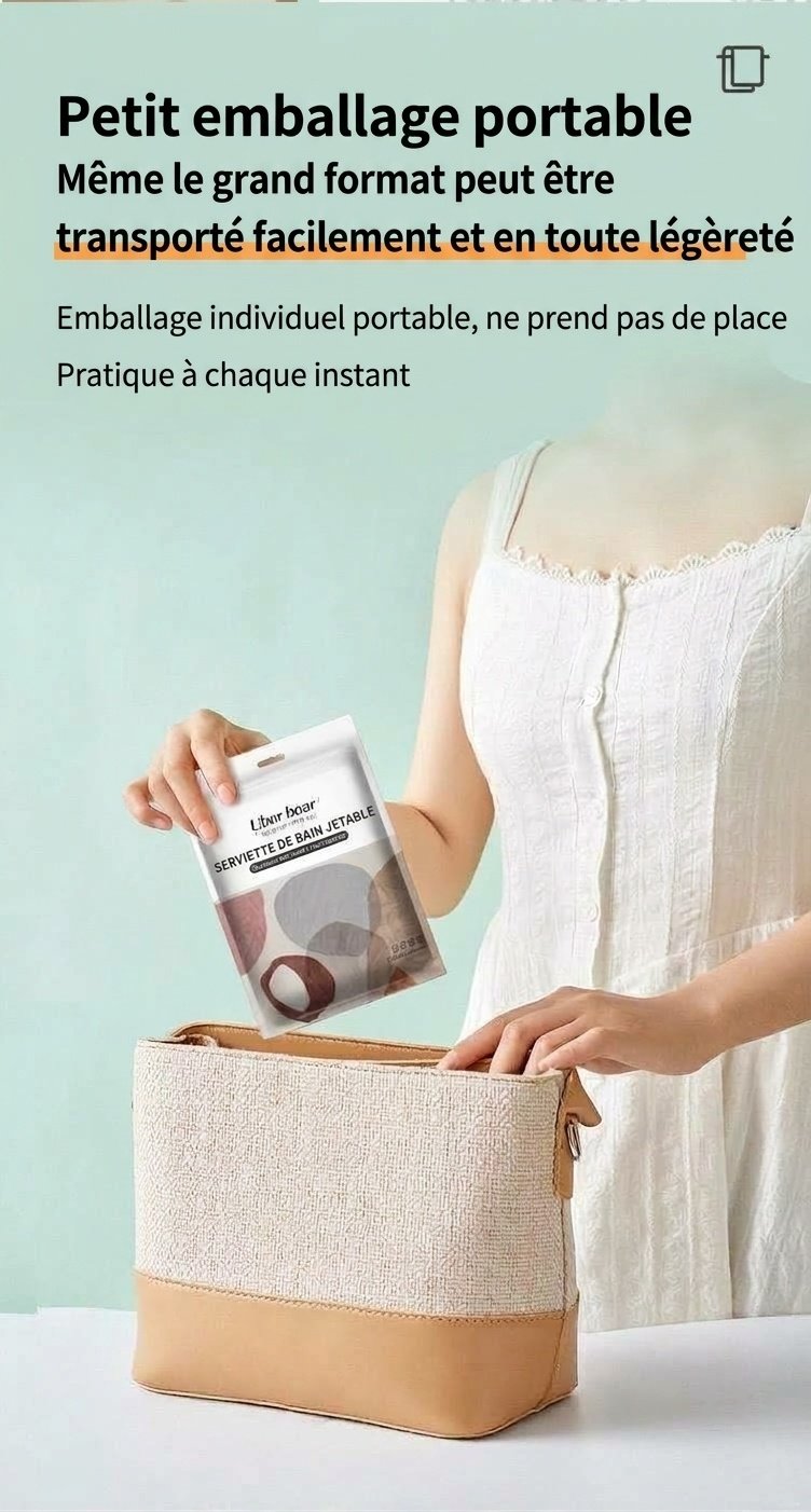 Ensemble de serviettes de bain jetables pour bébé Uber Bear, ultra-absorbantes et douces, à texture perle, idéal pour les voyages.