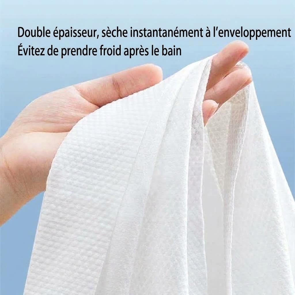 Ensemble de serviettes de bain jetables pour bébé Uber Bear, ultra-absorbantes et douces, à texture perle, idéal pour les voyages.