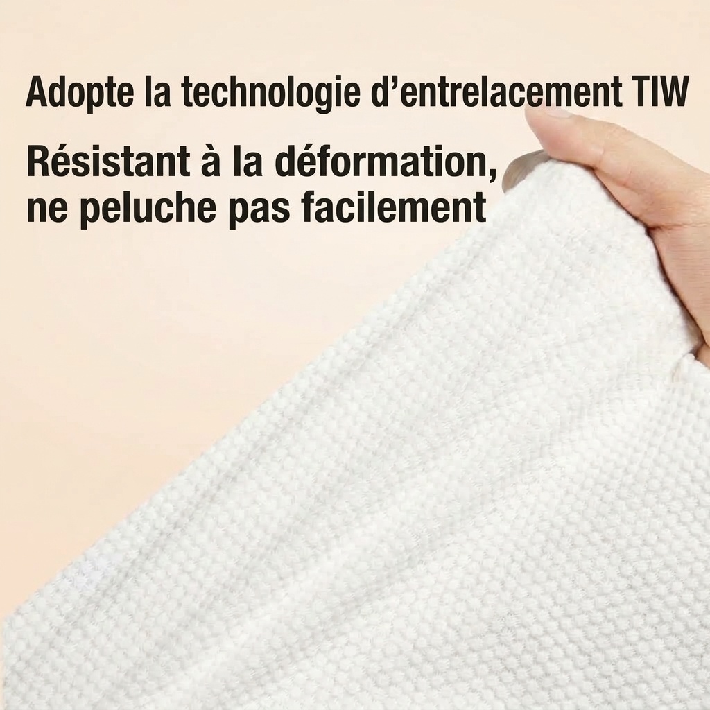 Ensemble de serviettes de bain jetables pour bébé Uber Bear, ultra-absorbantes et douces, à texture perle, idéal pour les voyages.