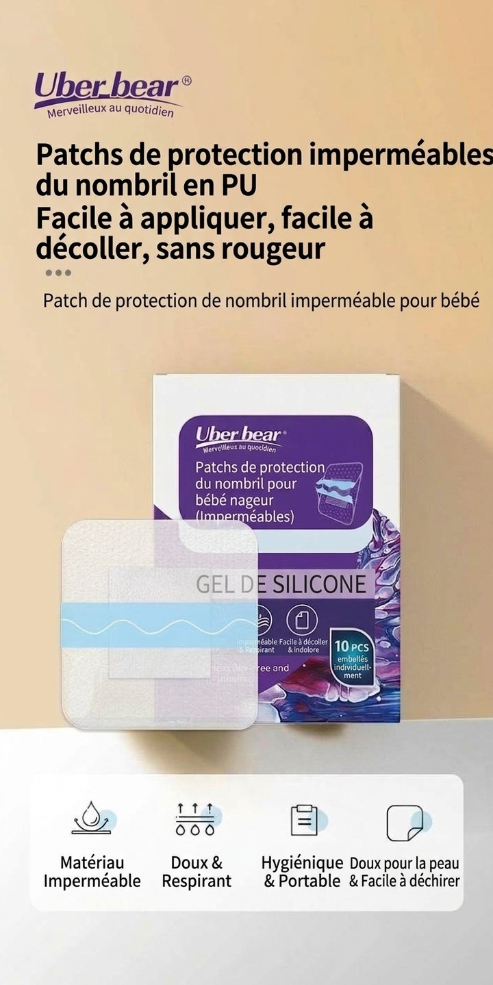 Patchs de protection étanches pour le nombril de bébé, protecteurs de nombril en film PU respirant pour le bain et la natation