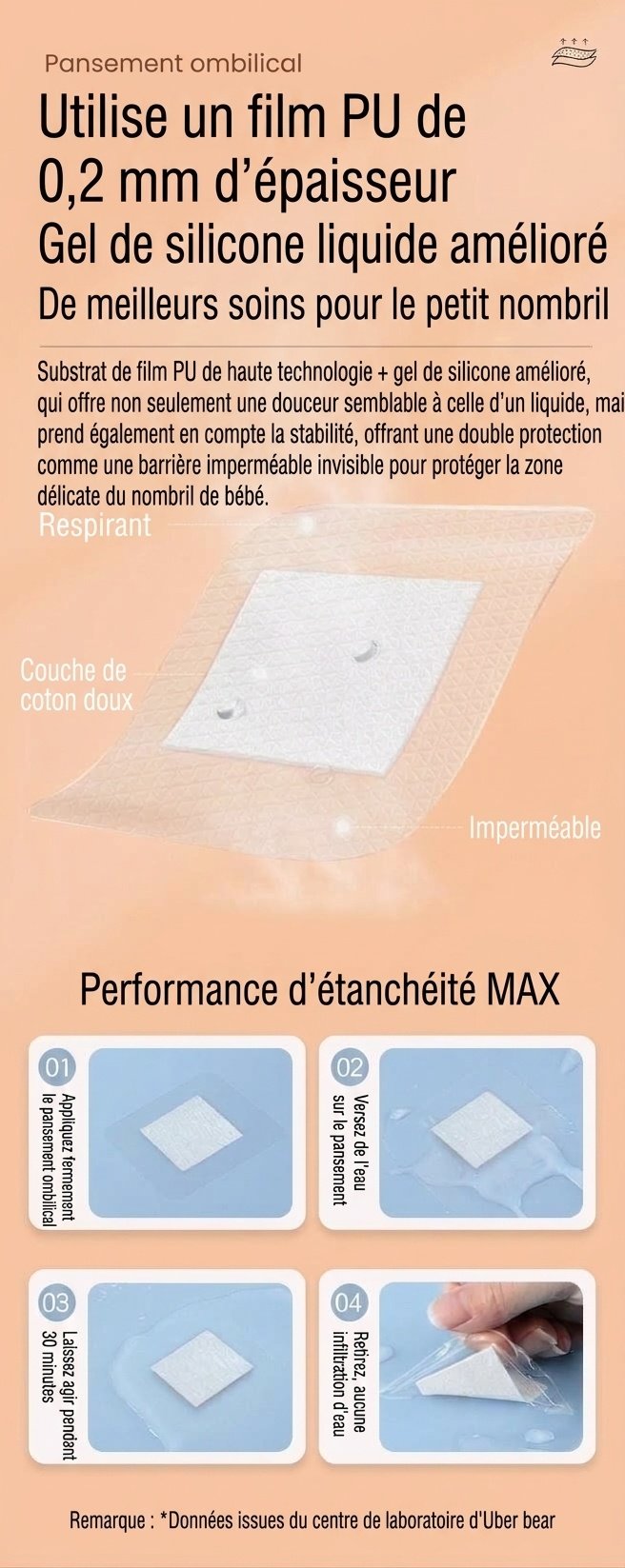 Patchs de protection étanches pour le nombril de bébé, protecteurs de nombril en film PU respirant pour le bain et la natation