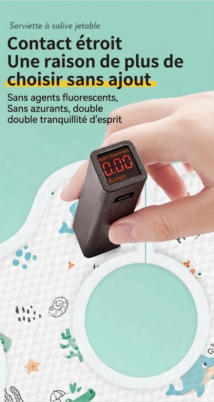 Bavoirs jetables Uber Bear pour bébé, bavoirs ultra-absorbants et doux pour les repas et la poussée dentaire