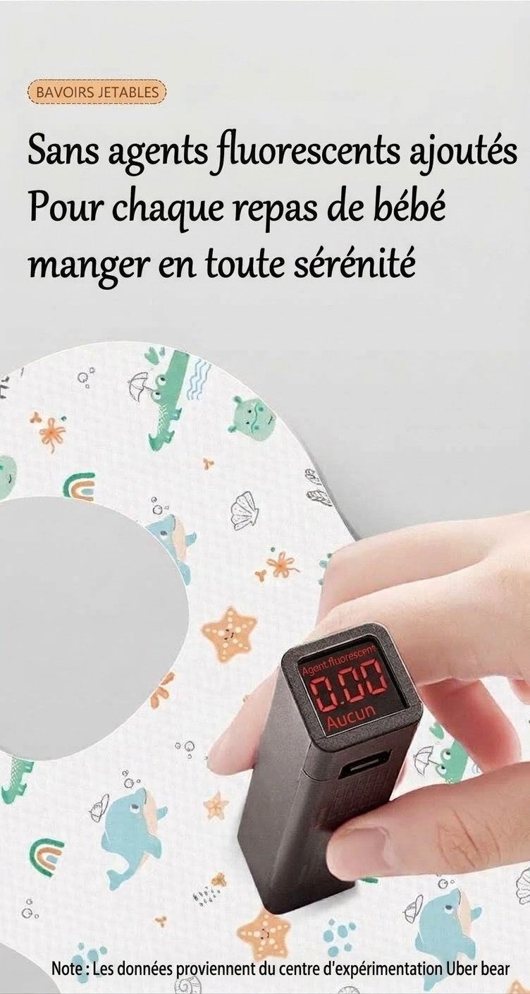 Bavoirs jetables imperméables pour bébé avec poche récupératrice de miettes, bavoirs de voyage anti-fuites pour les repas