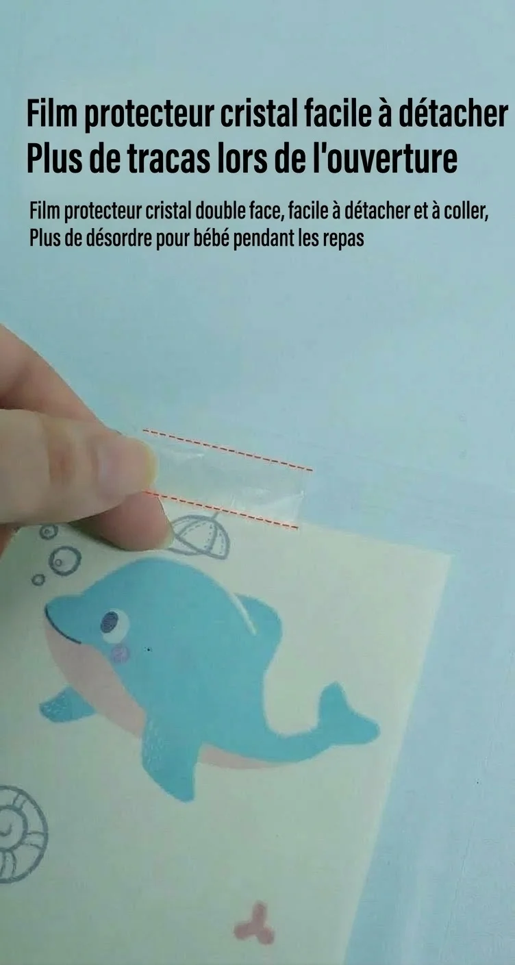 Sets de table jetables pour enfants, imperméables, adhésifs et antidérapants, parfaits pour les tout-petits et les voyages.
