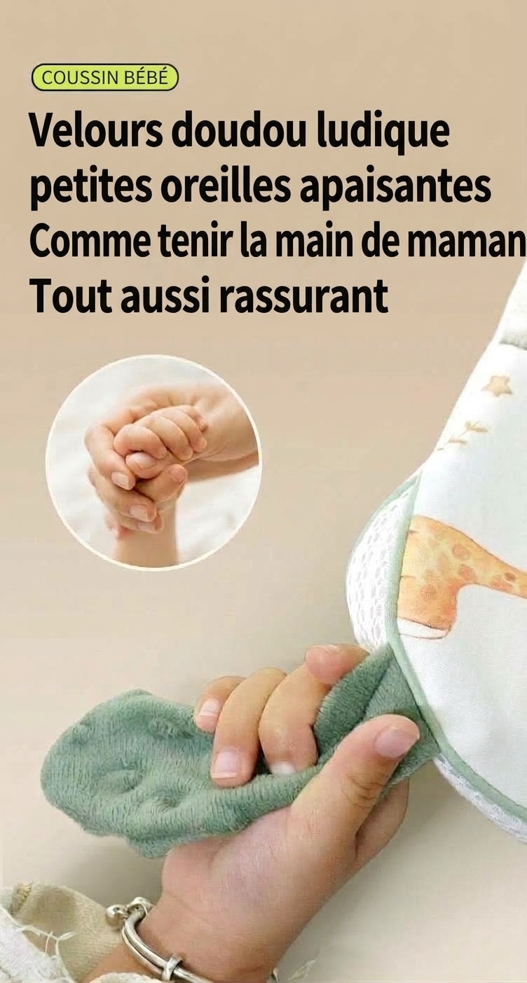 Cuscino ergonomico per il supporto del collo del bambino, con anima in gel di silicone organico lavabile, ideale per il sonno dei neonati.