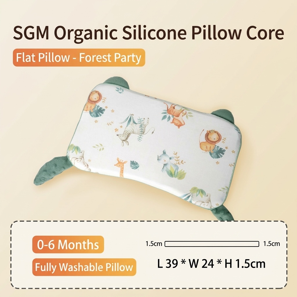 Cuscino ergonomico per il supporto del collo del bambino, con anima in gel di silicone organico lavabile, ideale per il sonno dei neonati.