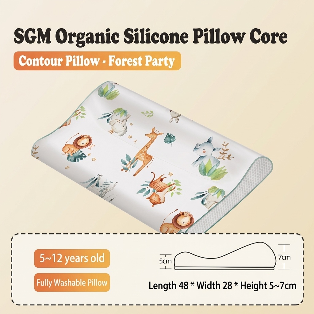 Cuscino ergonomico per il supporto del collo del bambino, con anima in gel di silicone organico lavabile, ideale per il sonno dei neonati.