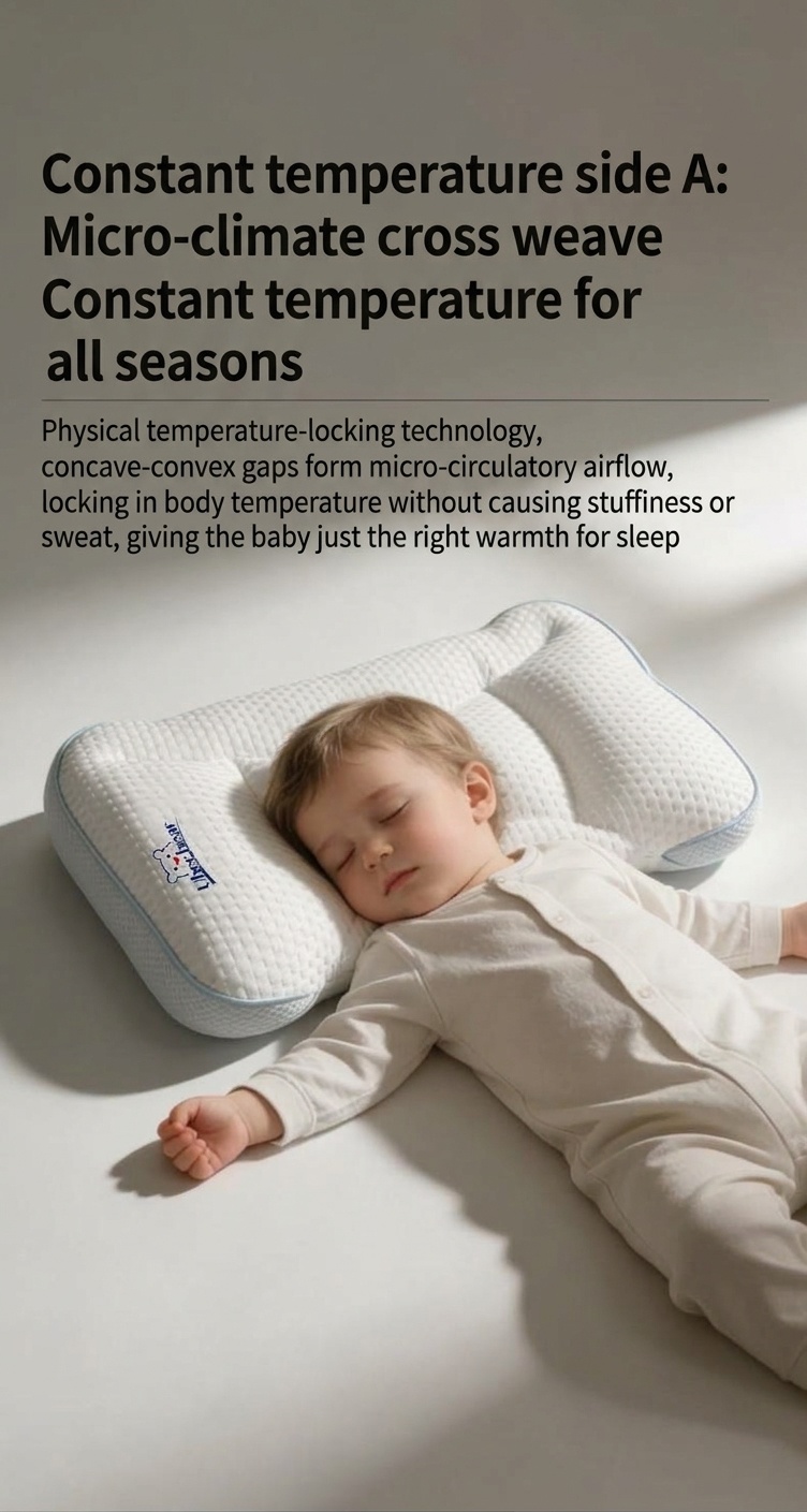 Almohada ergonómica para bebés, contorneada, lavable, para soporte de columna y cuello (de 0 a 6 meses en adelante).