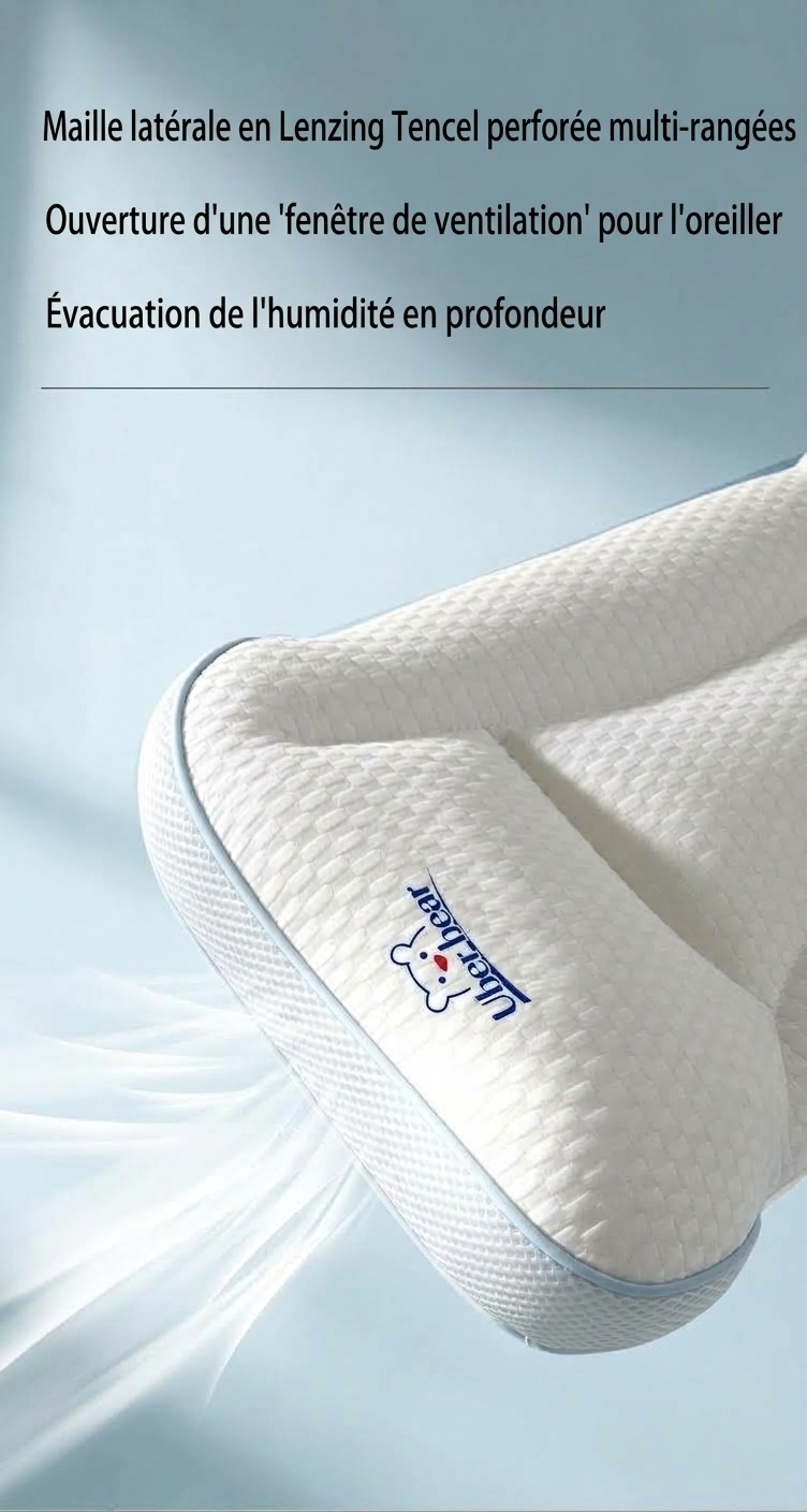 Oreiller ergonomique pour bébé, oreiller plat de soutien pour la colonne vertébrale et la nuque, lavable et profilé (0-6 mois et plus)