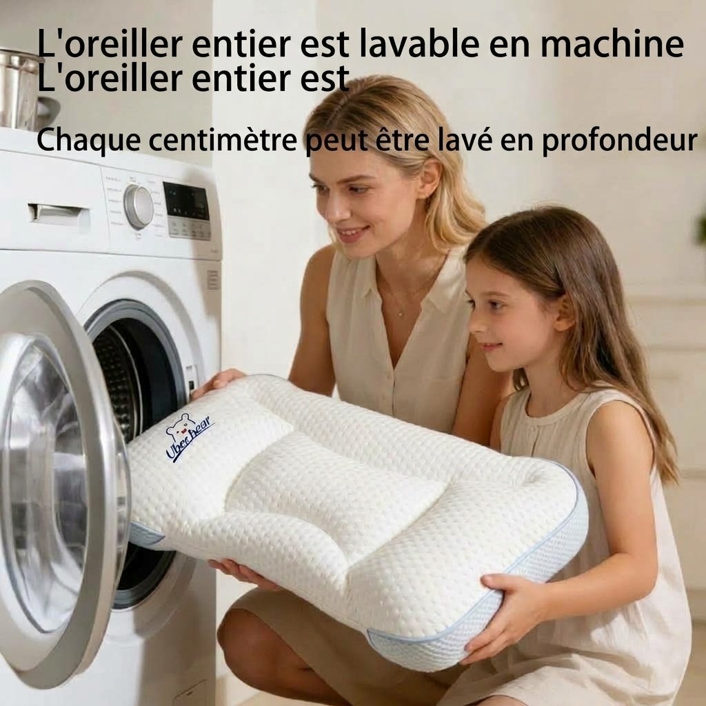 Oreiller ergonomique pour bébé, oreiller plat de soutien pour la colonne vertébrale et la nuque, lavable et profilé (0-6 mois et plus)