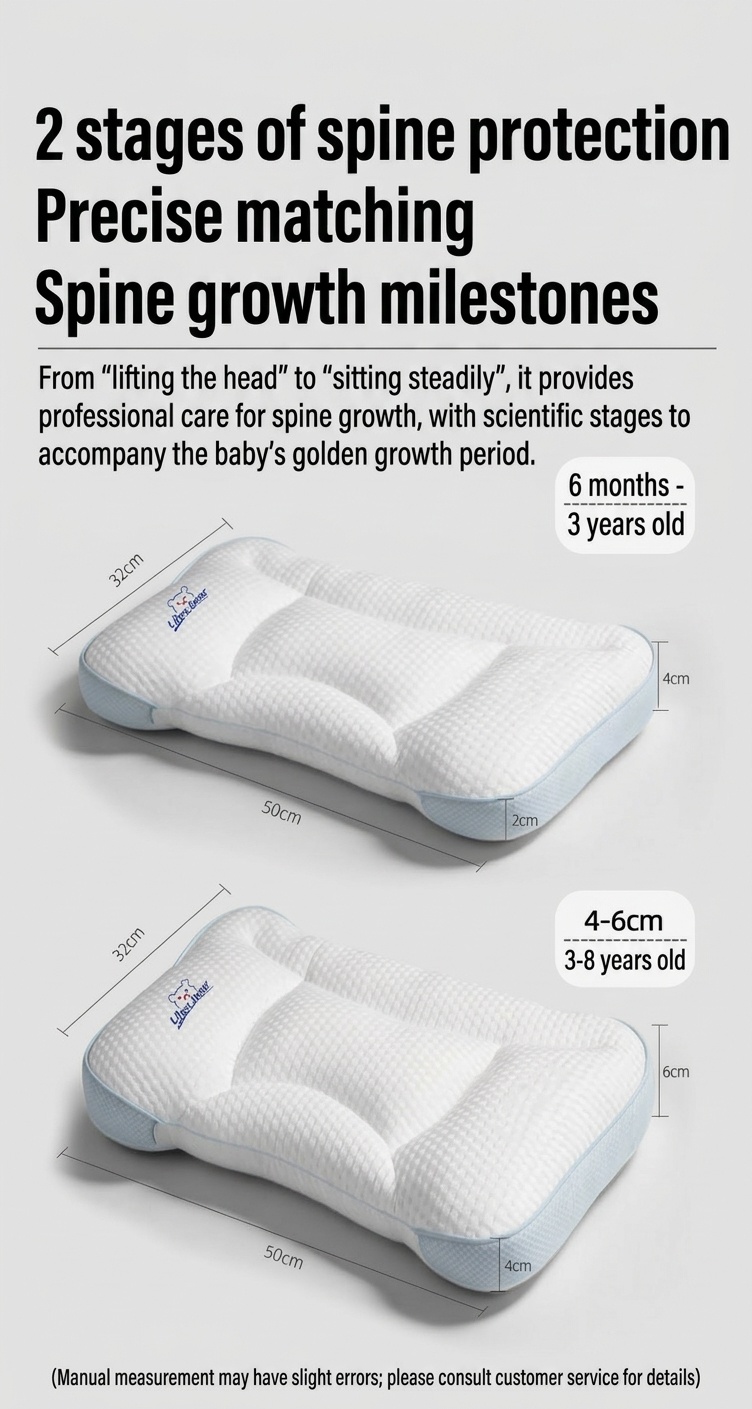 Almohada ergonómica para bebés, contorneada, lavable, para soporte de columna y cuello (de 0 a 6 meses en adelante).