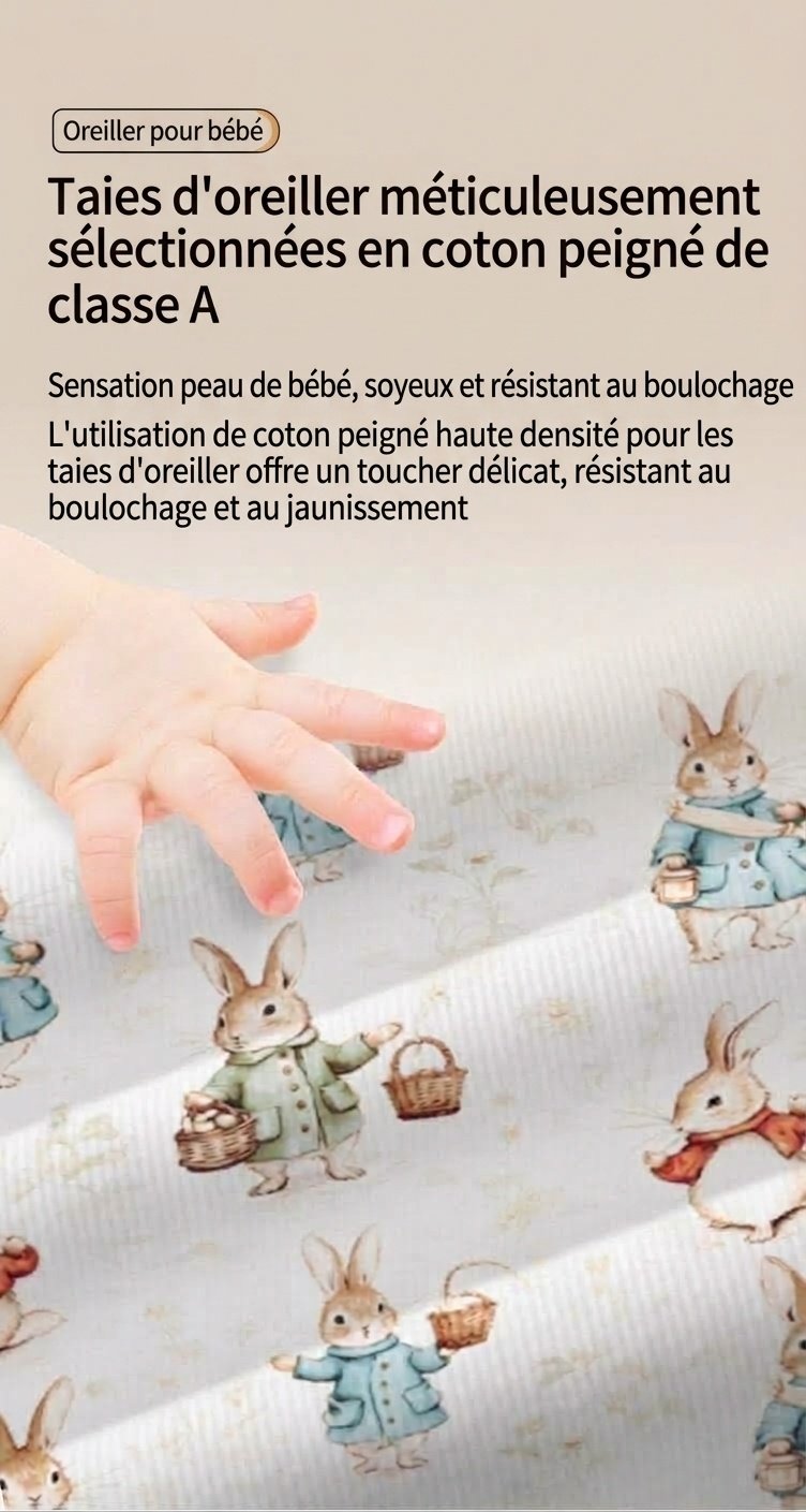 Oreiller de modelage de la tête pour nouveau-né, oreiller en mousse à mémoire de forme lavable anti-tête plate (0-12 mois)
