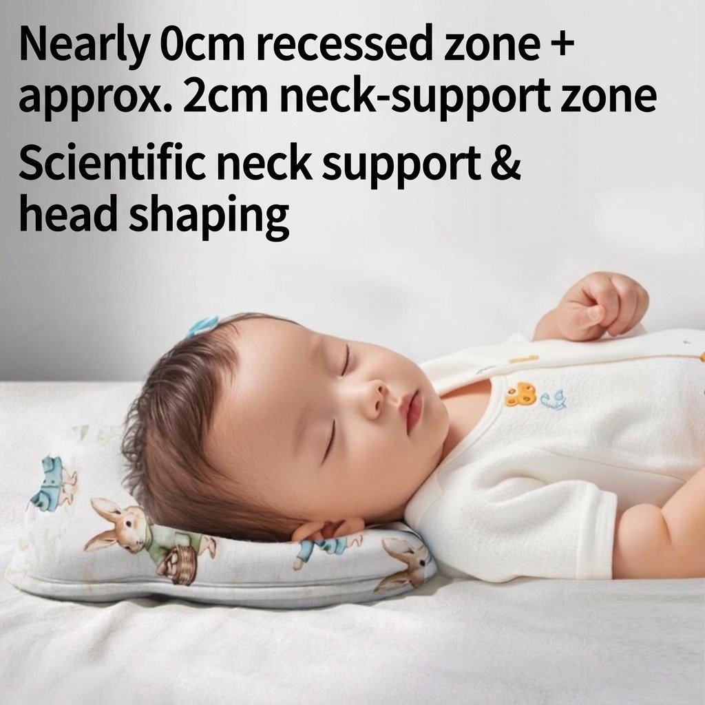 Cuscino modellante per la testa del neonato, cuscino lavabile in memory foam anti-appiattimento della testa (0-12 mesi)