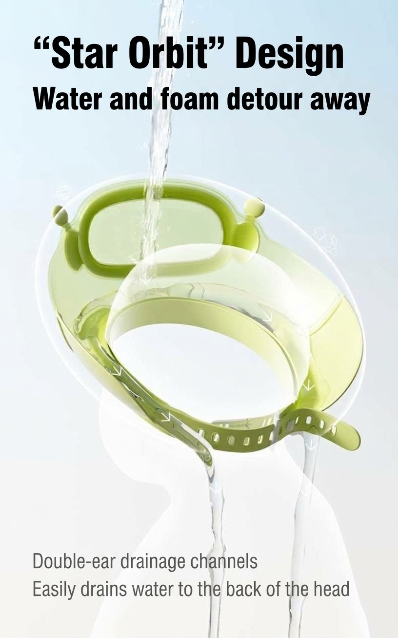 Baby Bath Visor & Shampoo Shield, Adjustable Eye & Ear Water Protection Shower Hat (1-15 Years)