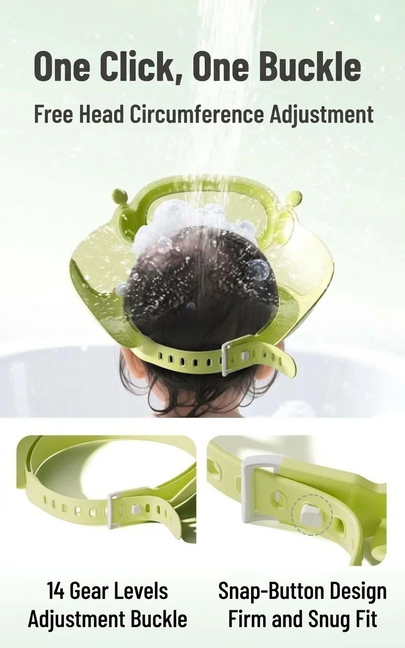 Baby Bath Visor & Shampoo Shield, Adjustable Eye & Ear Water Protection Shower Hat (1-15 Years)