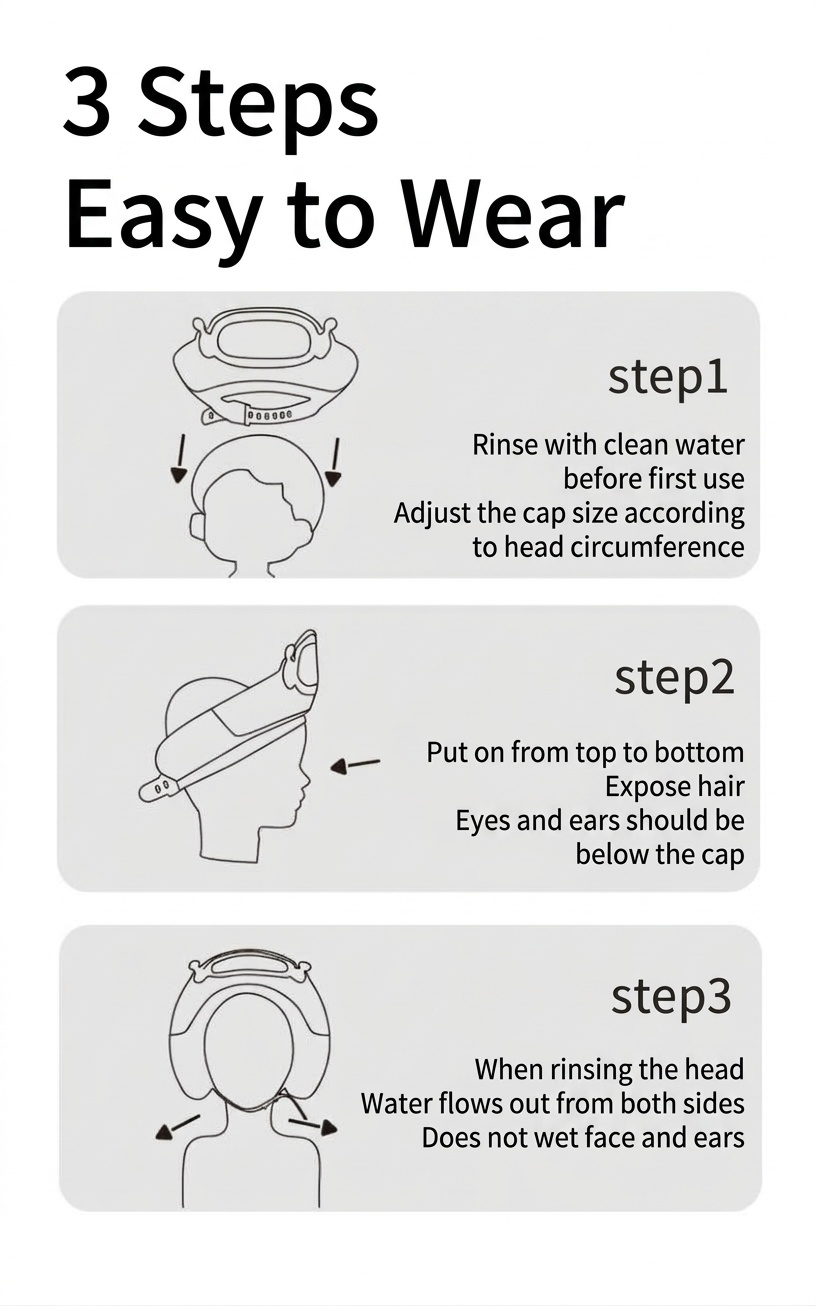 Baby Bath Visor & Shampoo Shield, Adjustable Eye & Ear Water Protection Shower Hat (1-15 Years)