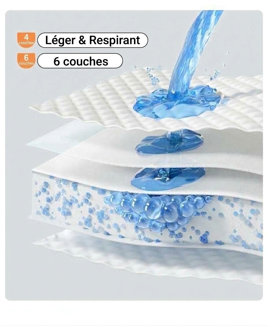 Serviette dorsale respirante 100 % coton pour bébé, absorbante et à séchage rapide.