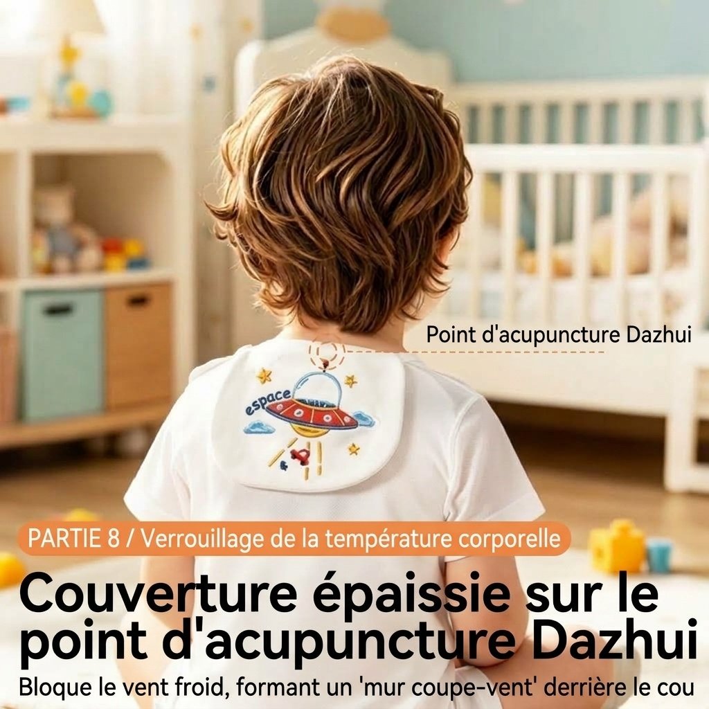 Serviette dorsale respirante 100 % coton pour bébé, absorbante et à séchage rapide.