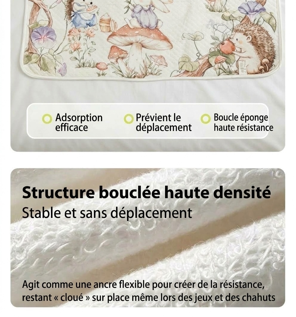 Matelas à langer réutilisable et imperméable pour bébé, matelas à langer en coton doux et respirant à 4 couches