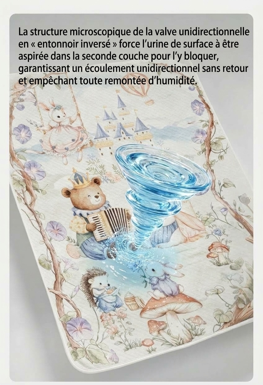 Matelas à langer réutilisable et imperméable pour bébé, matelas à langer en coton doux et respirant à 4 couches