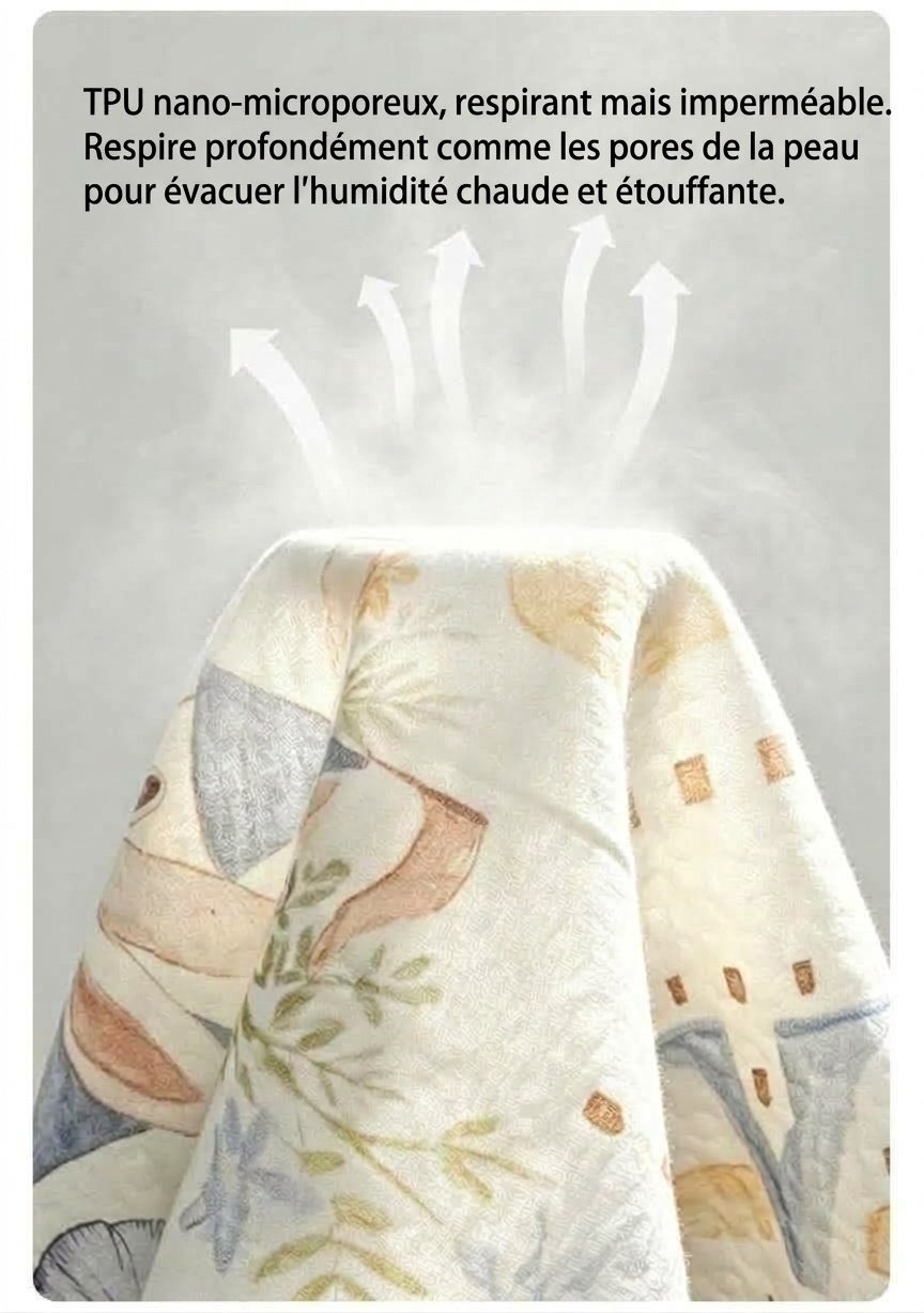 Matelas à langer réutilisable et imperméable pour bébé, matelas à langer en coton doux et respirant à 4 couches