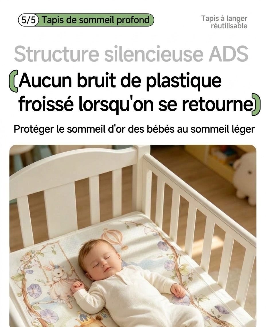 Matelas à langer réutilisable et imperméable pour bébé, matelas à langer en coton doux et respirant à 4 couches