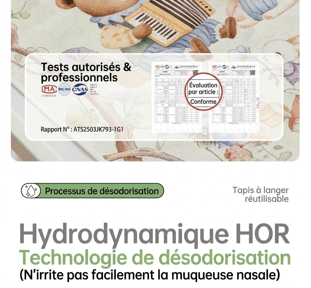 Matelas à langer réutilisable et imperméable pour bébé, matelas à langer en coton doux et respirant à 4 couches