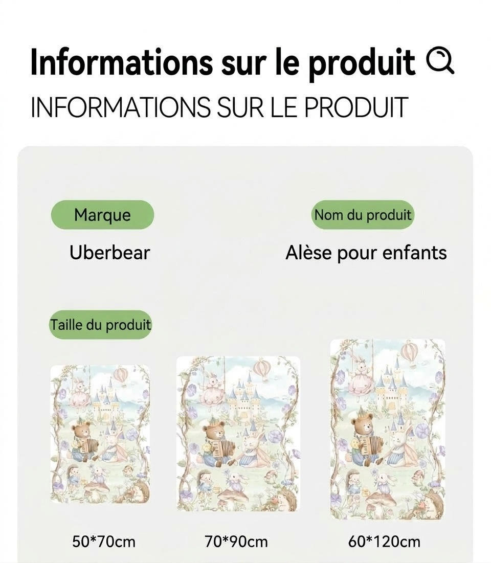 Matelas à langer réutilisable et imperméable pour bébé, matelas à langer en coton doux et respirant à 4 couches
