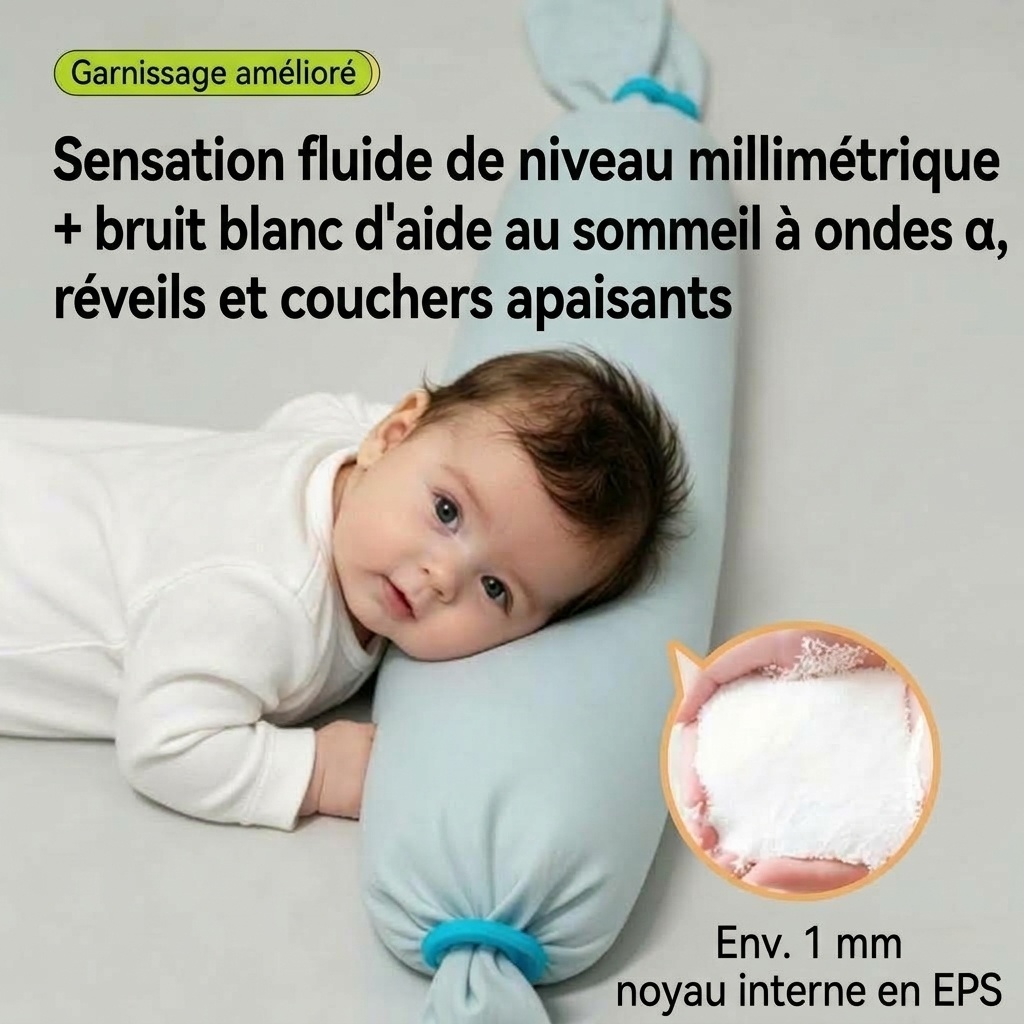 Coussin traversin multifonctionnel Uber.bear pour bébé, 70 cm, garni de microbilles, pour l'allaitement et le sommeil