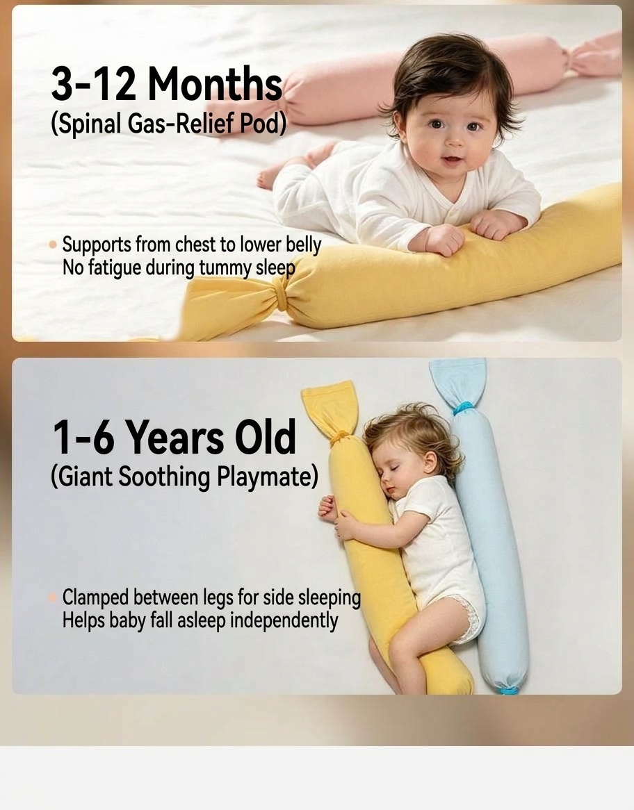 Almohada multifuncional de soporte para bebés Uber.bear, almohada de lactancia y para dormir de 70 cm con microesferas.