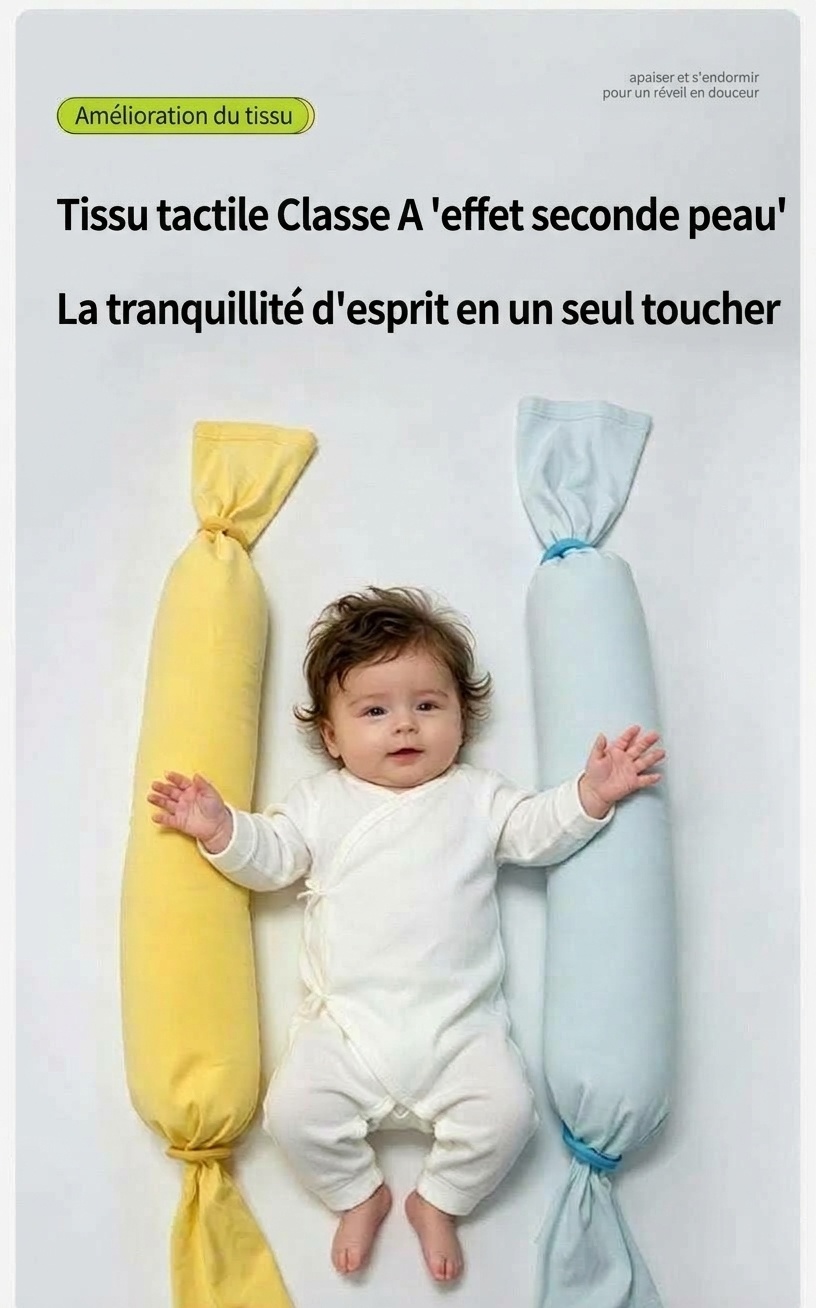 Coussin traversin multifonctionnel Uber.bear pour bébé, 70 cm, garni de microbilles, pour l'allaitement et le sommeil
