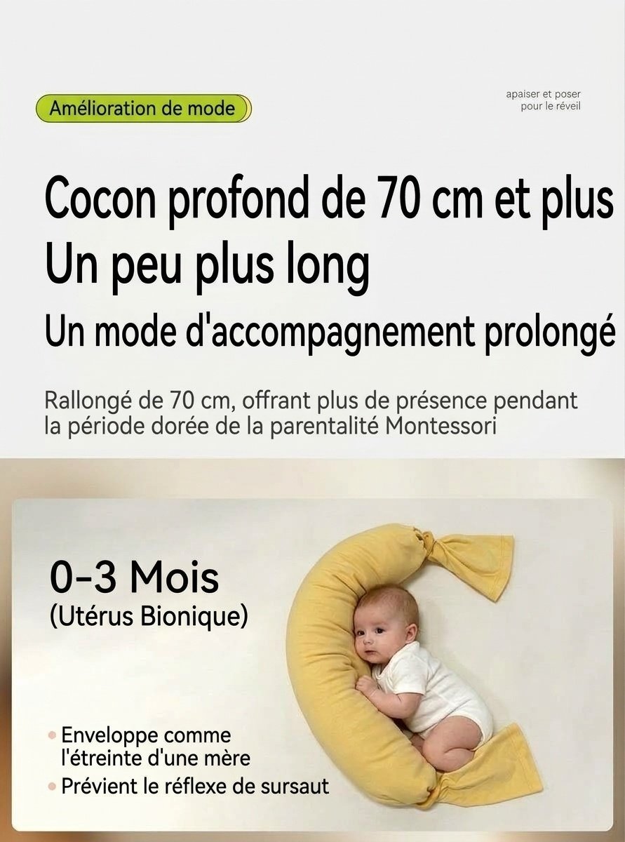 Coussin traversin multifonctionnel Uber.bear pour bébé, 70 cm, garni de microbilles, pour l'allaitement et le sommeil
