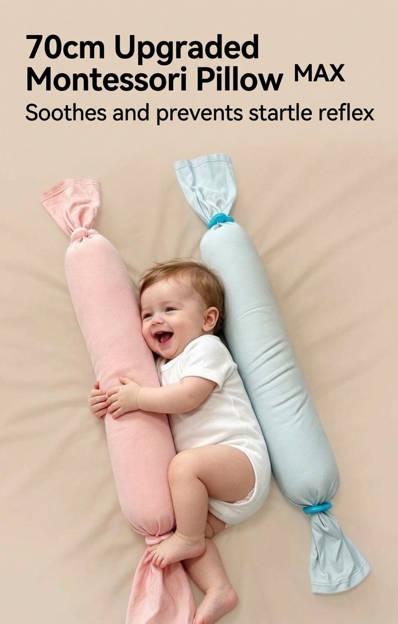 Almohada multifuncional de soporte para bebés Uber.bear, almohada de lactancia y para dormir de 70 cm con microesferas.