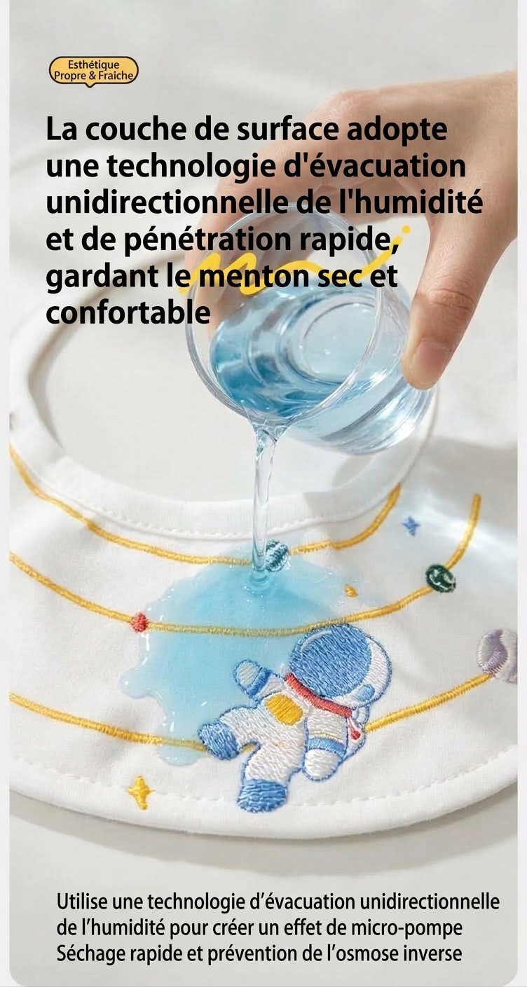 Bavoirs bandana en coton brodé pour bébé, imperméables et absorbants, pour l'alimentation et la bave