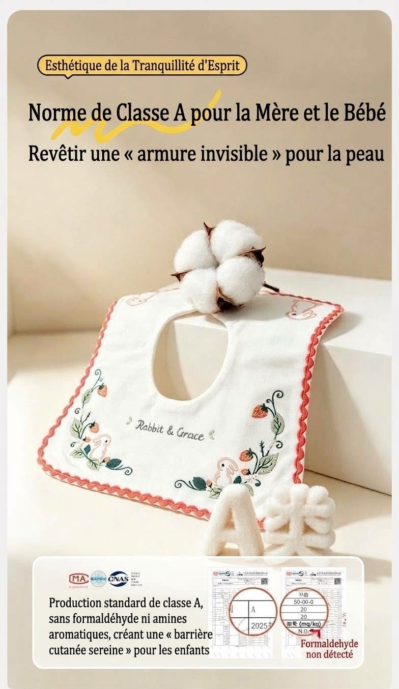Bavoirs bandana en coton brodé pour bébé, imperméables et absorbants, pour l'alimentation et la bave