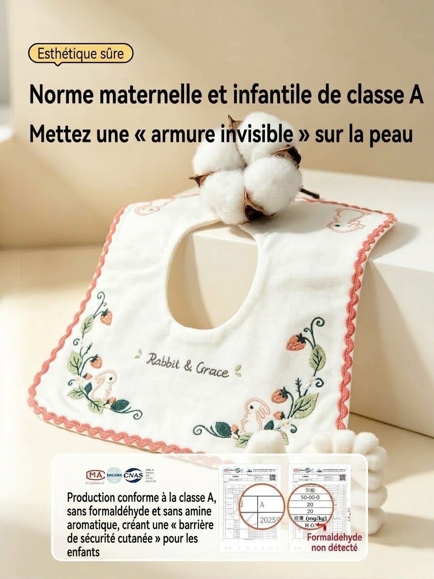 Bavoirs bandana en coton brodé pour bébé, imperméables et absorbants, pour l'alimentation et la bave