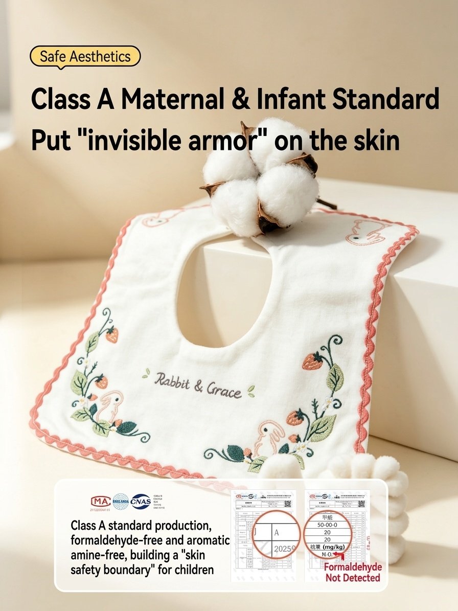 Bavaglini a bandana in cotone ricamati, carini, impermeabili e assorbenti, ideali per la pappa e per raccogliere la saliva.