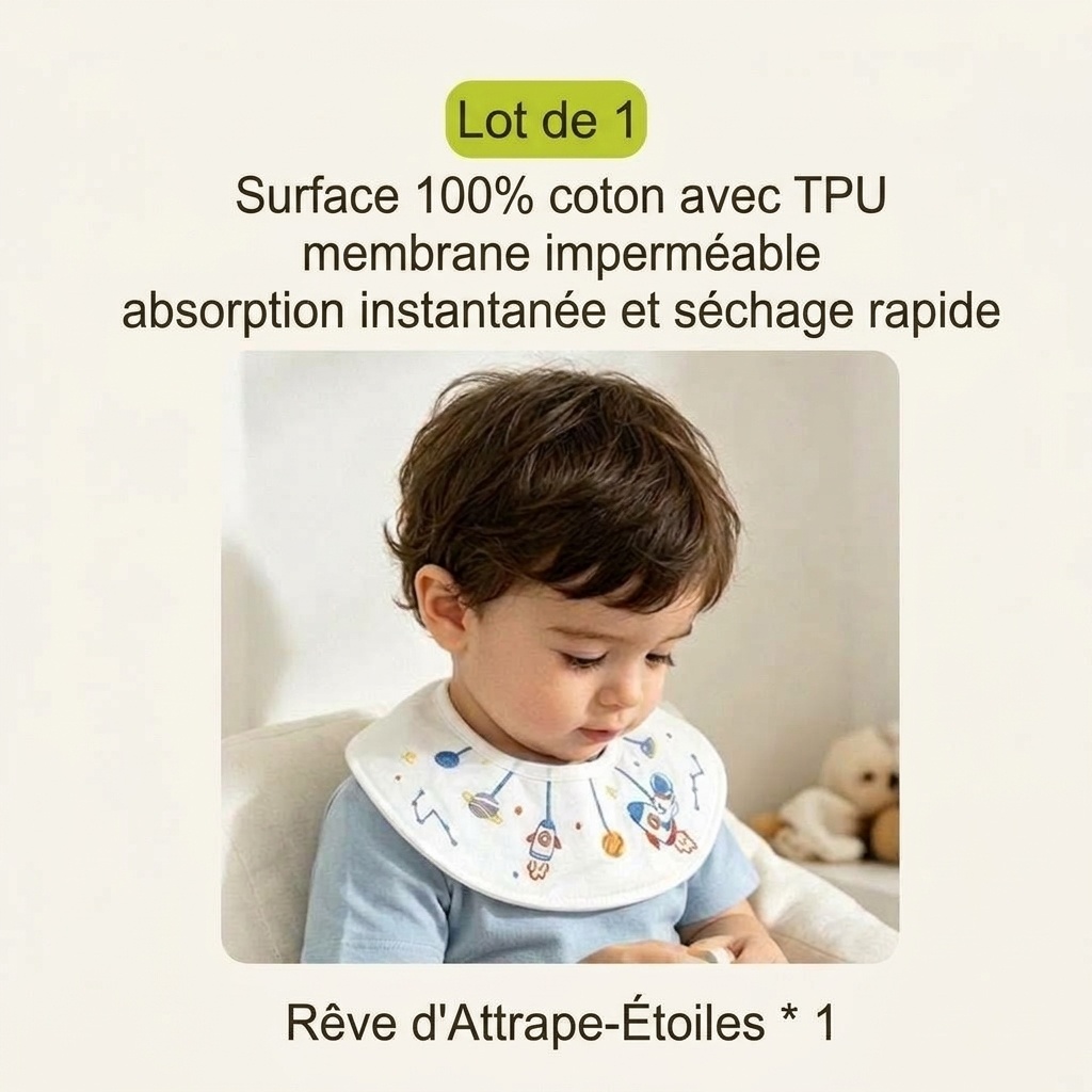 Bavoirs bandana en coton brodé pour bébé, imperméables et absorbants, pour l'alimentation et la bave