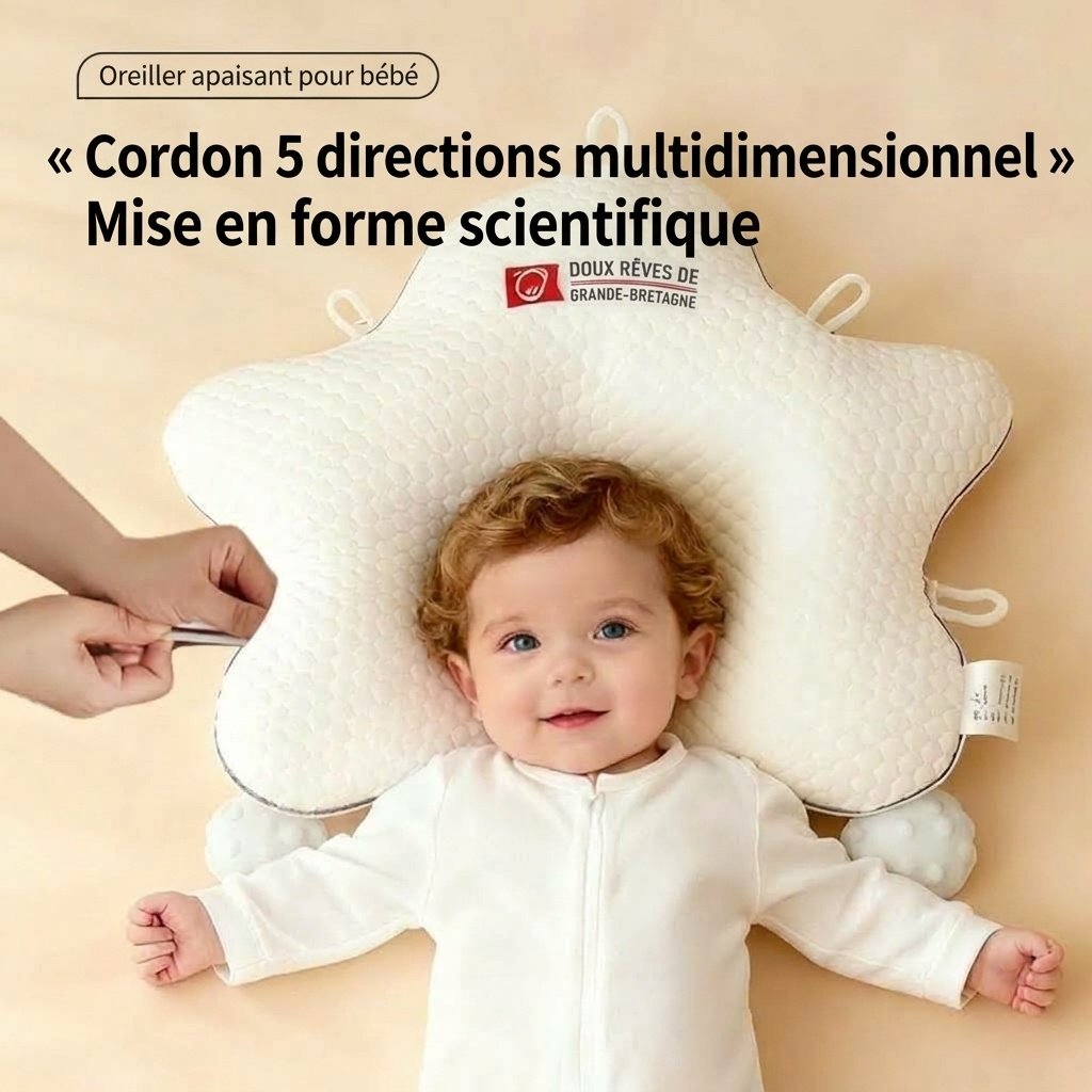 Oreiller anti-surprise pour nouveau-né, bras apaisant amovible et matelas de sommeil ergonomique pour la tête
