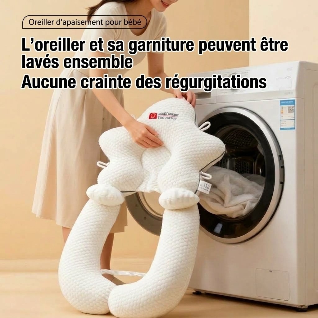 Oreiller anti-surprise pour nouveau-né, bras apaisant amovible et matelas de sommeil ergonomique pour la tête
