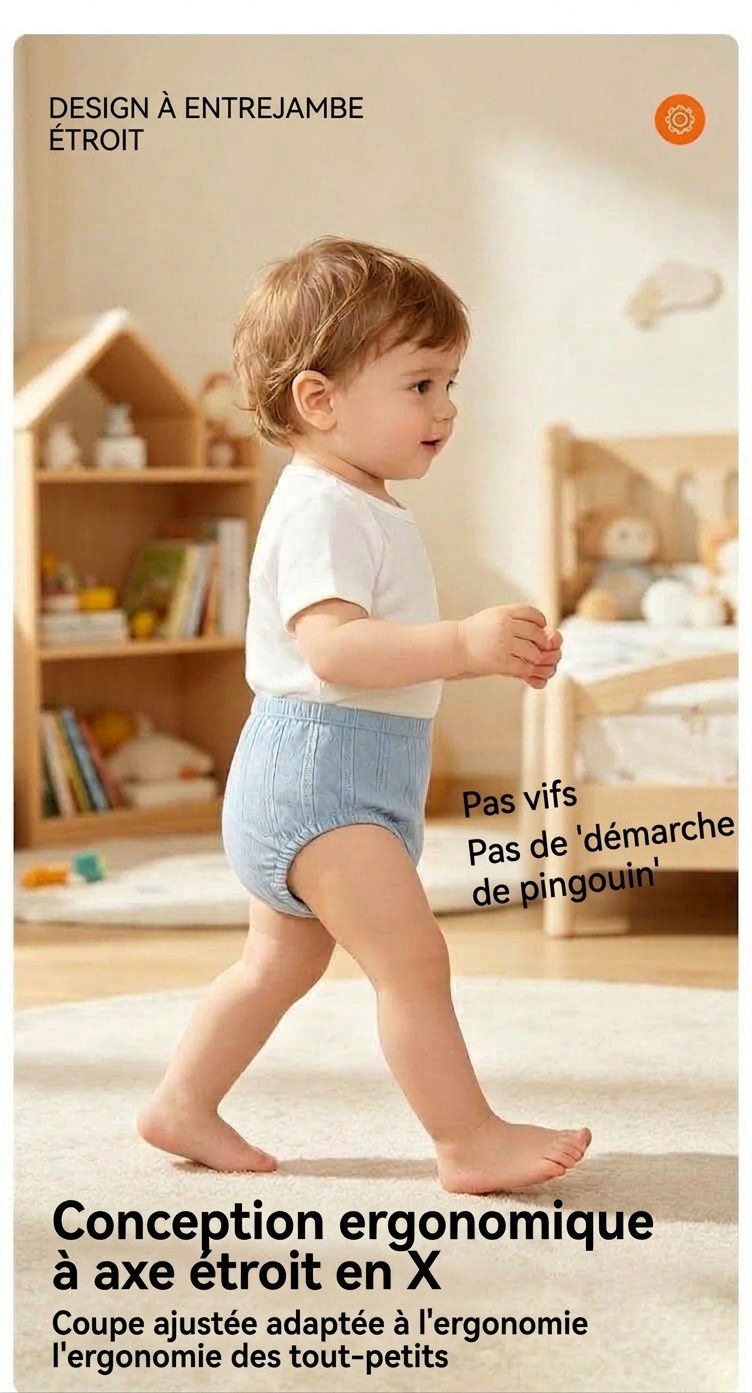 Culottes d'apprentissage de la propreté en coton lavable pour bébé, sous-vêtements réutilisables, respirants et anti-fuites pour tout-petits