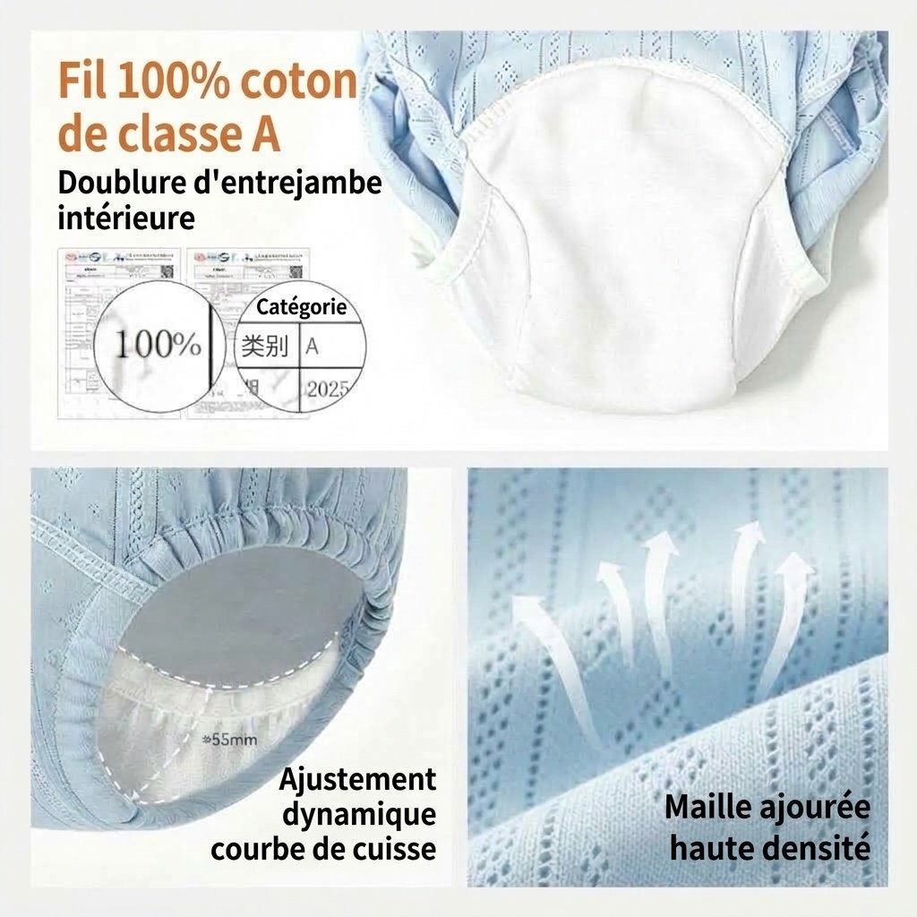 Culottes d'apprentissage de la propreté en coton lavable pour bébé, sous-vêtements réutilisables, respirants et anti-fuites pour tout-petits