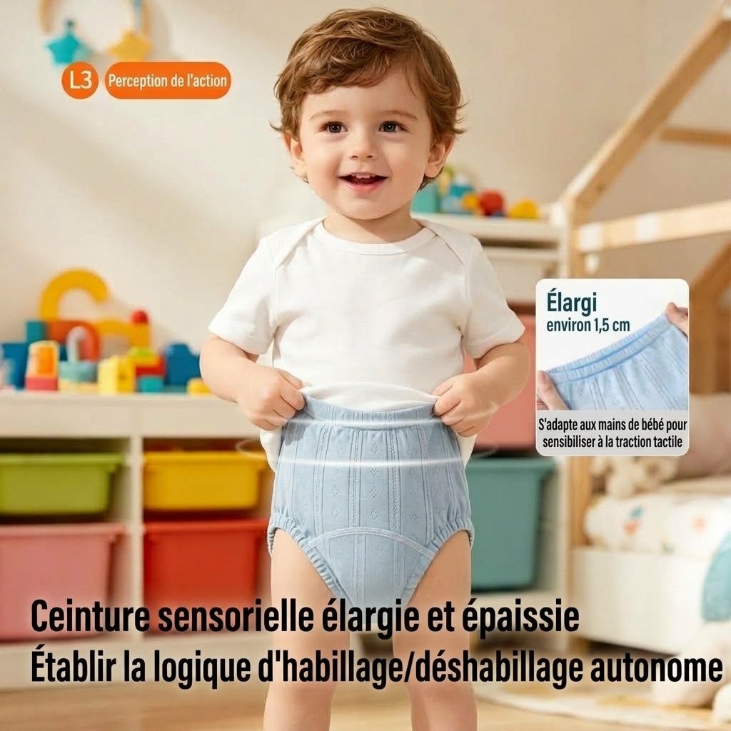 Culottes d'apprentissage de la propreté en coton lavable pour bébé, sous-vêtements réutilisables, respirants et anti-fuites pour tout-petits