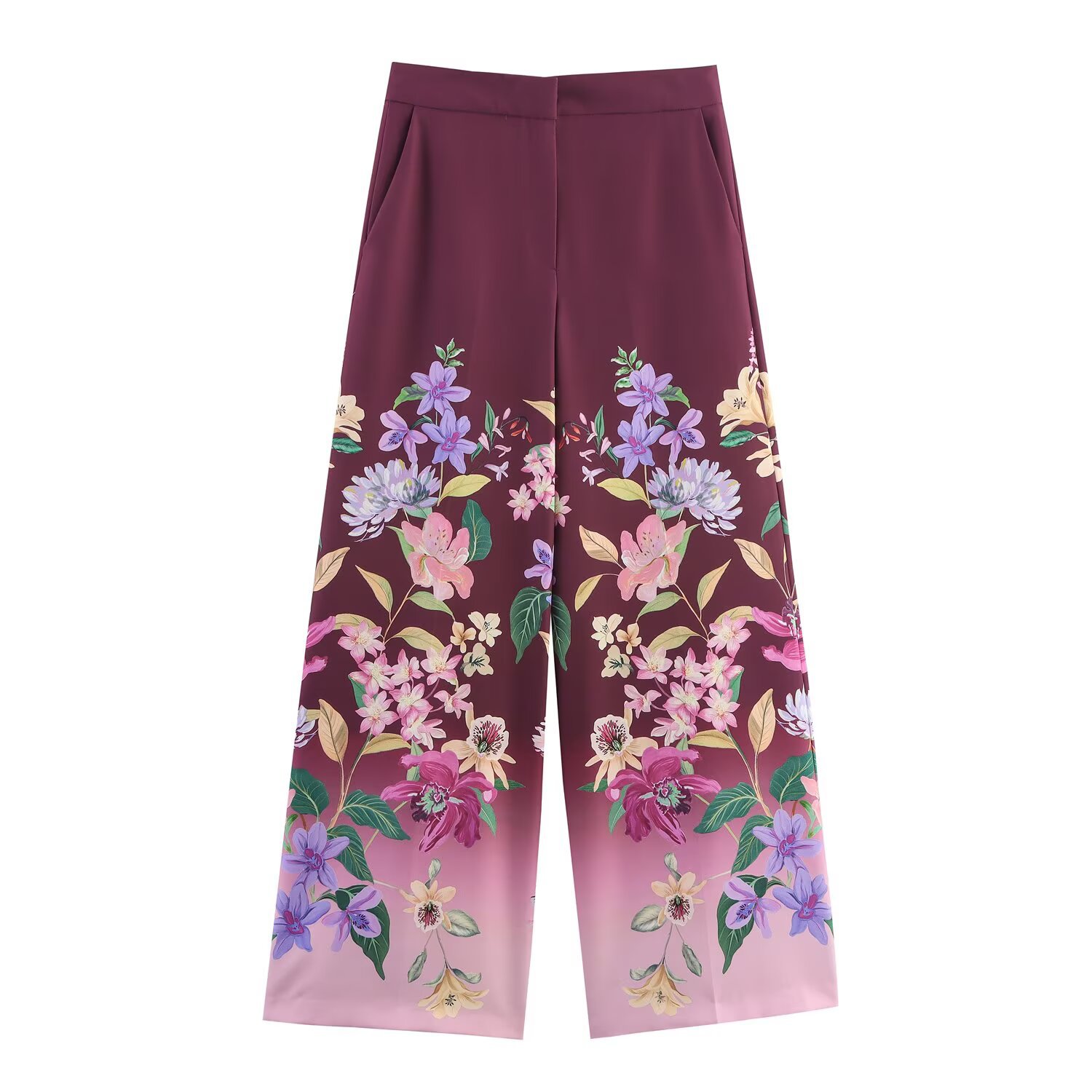 Floral Print Wide Leg Pants - Trendy & Chic KUN-00016