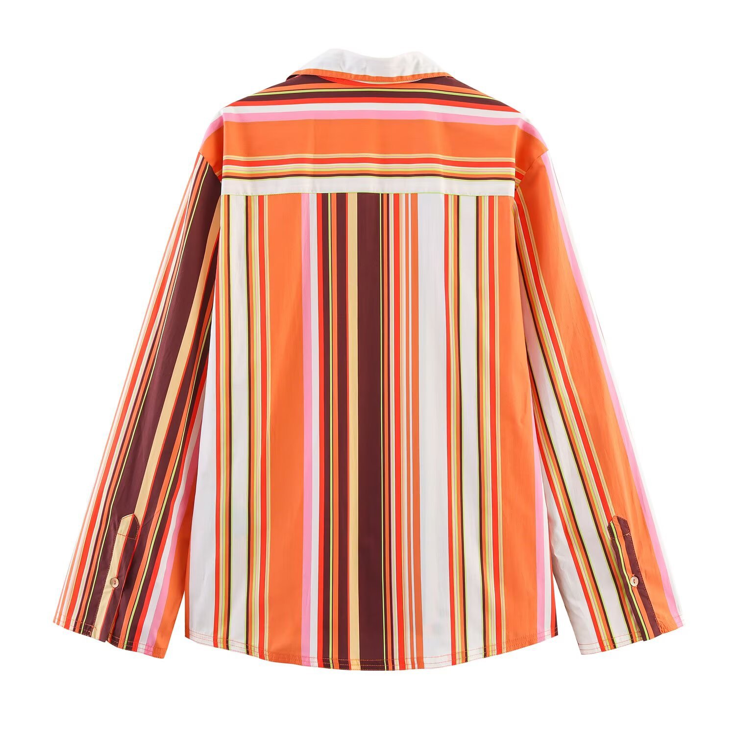 Gestreepte flared broek voor dames - Stijlvolle pyjama-achtige shirtserie KUN-00118