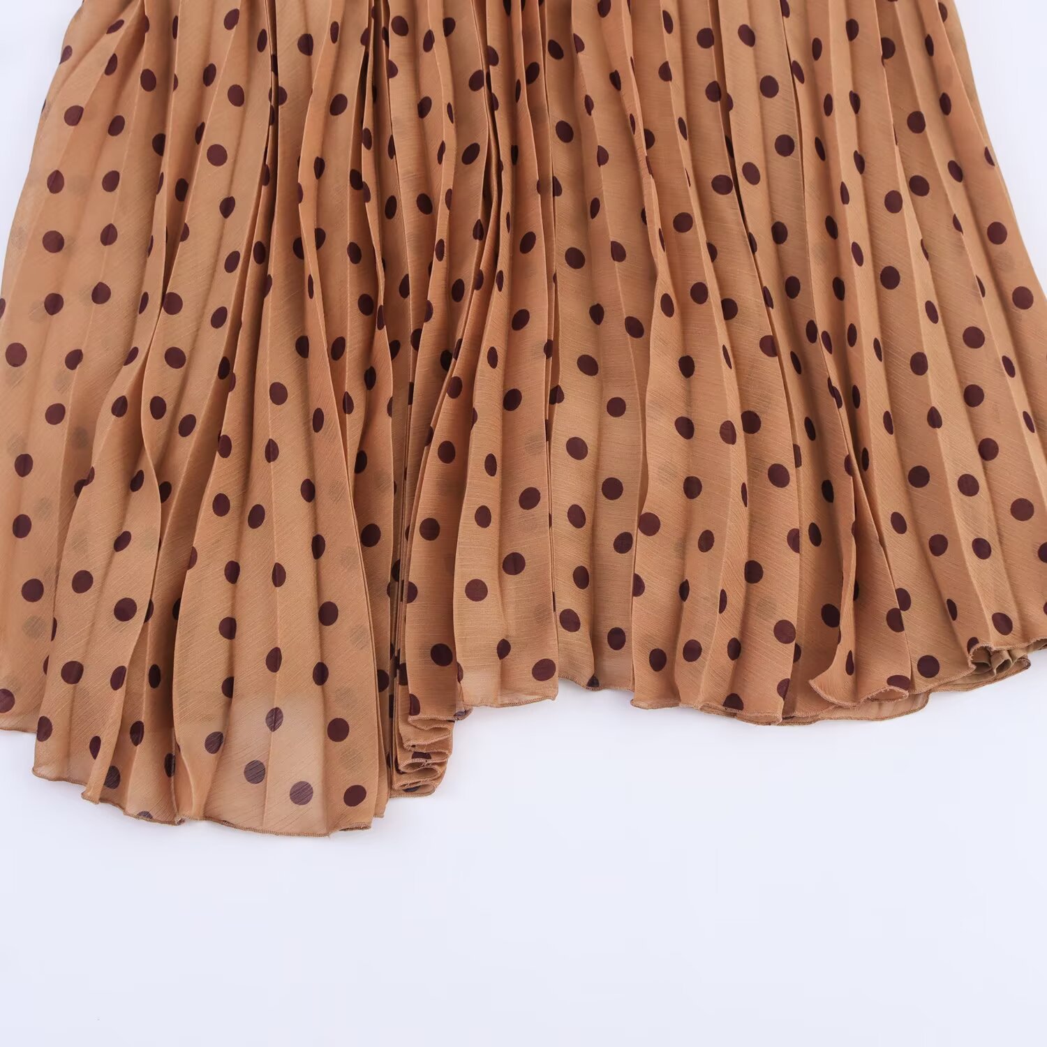 Vestido midi con cinturón de lunares - Estilo europeo para mujer KUN-00108