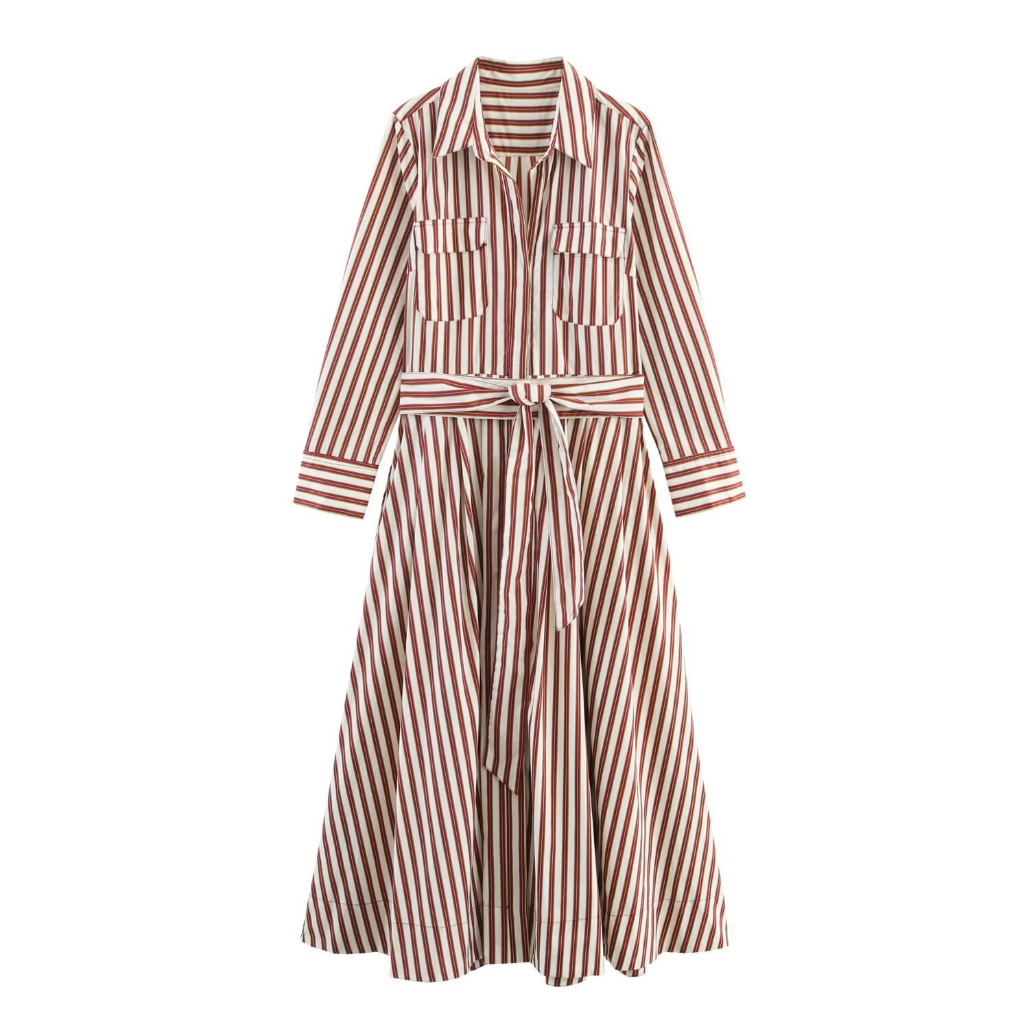 Striped Shirt Dress - Chic European Style KUN-00073